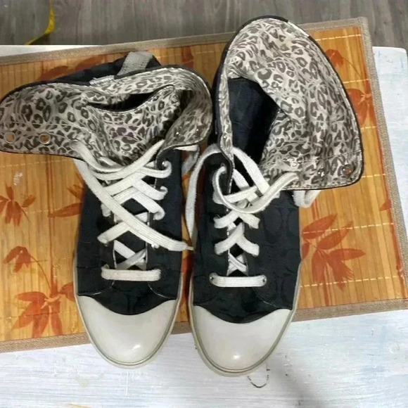 Coach higher top black Bonney signature sneakers size 9 1/2 - Picture 5 of 17